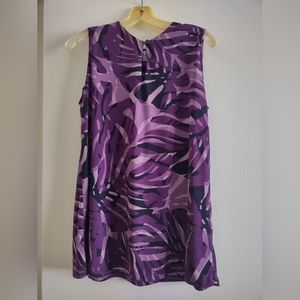 Iolani purple women's flowy top Med. Made in Hawaii